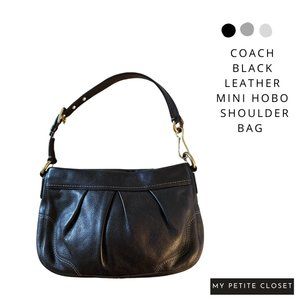 Coach Women's Black Leather Mini Hobo Bag Purse